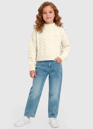 Carinhoso - Blusão Suéter em Tricô Off White - CARINHOSO