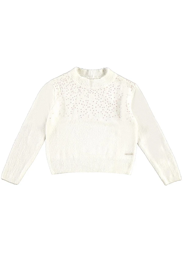 Carinhoso - Blusão Suéter em Tricô Pelúcia Bege