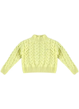 Carinhoso - Blusão Suéter em Tricô Texturizado Amarelo - CARINHOSO