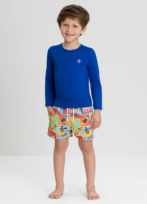 Camiseta em Malha Fps+50 Up Baby Azul - UP BABY
