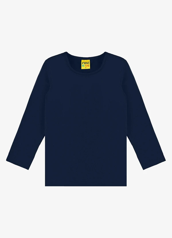 Rovi Kids - Camiseta Feminina Manga Longa Térmica Azul