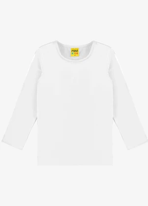 Rovi Kids - Camiseta Feminina Manga Longa Térmica Branco - ROVI KIDS