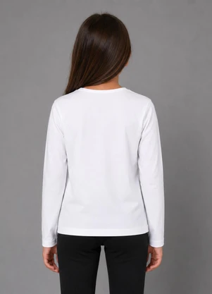 Rovi Kids - Camiseta Feminina Manga Longa Térmica Branco - ROVI KIDS