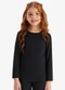 Rovi Kids - Camiseta Feminina Manga Longa Térmica Vermelho - variação: Preto