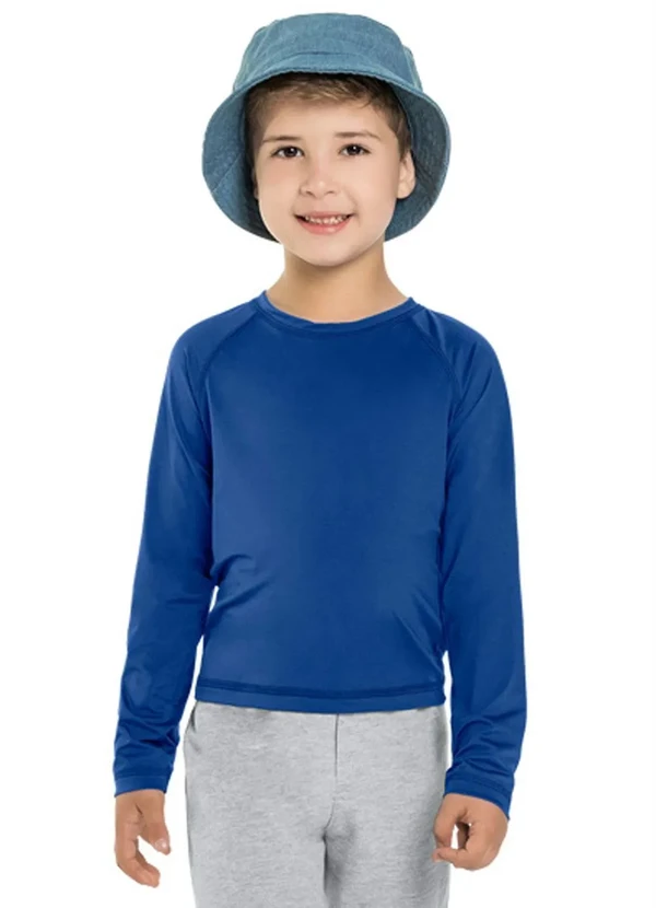 Brandili - Camiseta Infantil Malha Uv Azul