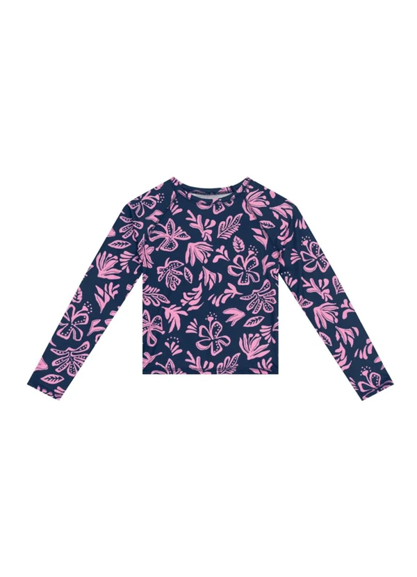 Brandili - Camiseta Infantil Menina em Malha Uv Azul 3