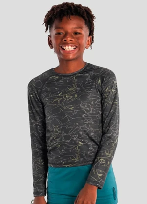 Brandili - Camiseta Infantil Menino em Malha Uv Verde - BRANDILI