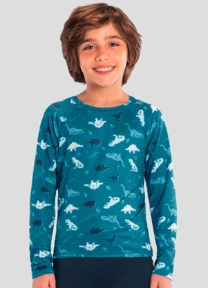 Brandili - Camiseta Infantil Menino em Malha Uv Verde - BRANDILI