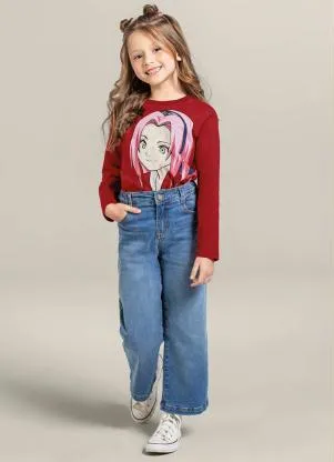 Brandili - Camiseta Infantil Unissex Naruto Bordô - BRANDILI