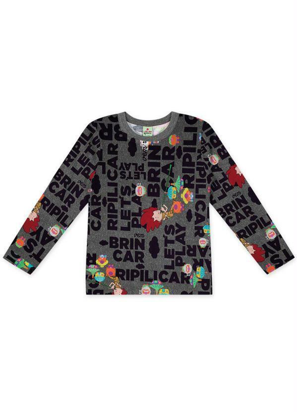 Lilica Ripilica - Camiseta Menina/Menino Mundo Ripilica Cinza