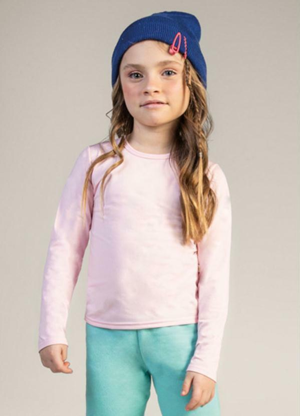 Brandili - Camiseta Térmica Infantil Unissex Leve Rosa