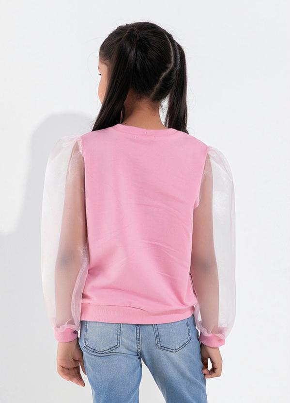 Outlet - Casaco Infantil Rosa com Mangas Bufantes 2