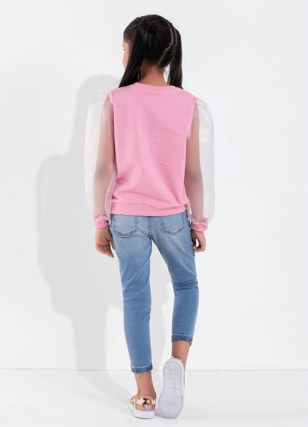 Outlet - Casaco Infantil Rosa com Mangas Bufantes 4