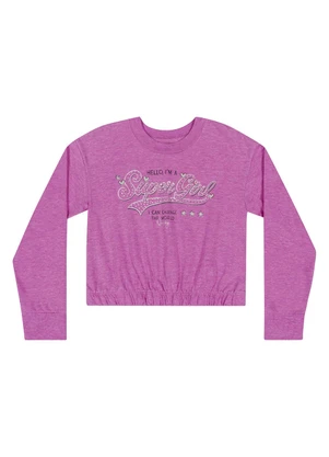 Quimby - Cropped em Meia Malha Infantil Menina Roxo - QUIMBY