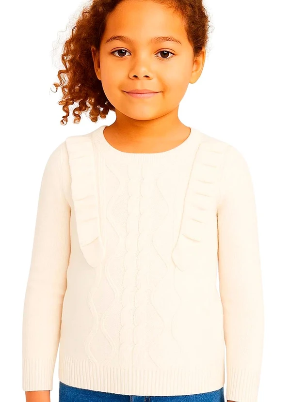 Doce Tom - Suéter em Tricô com Tranças Off