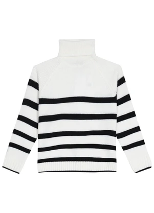Malwee Kids - Suéter Infantil em Tricô Listrado Off White - MALWEE KIDS