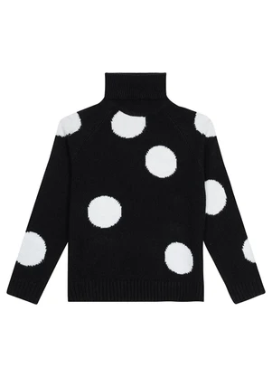 Malwee Kids - Suéter Infantil em Tricô Poá Preto - MALWEE KIDS