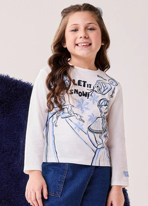 Bimbi - T-Shirt Menina Frozen Disney com Strass Rosa - BIMBI