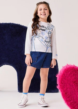 Bimbi - T-Shirt Menina Frozen Disney com Strass Rosa - BIMBI