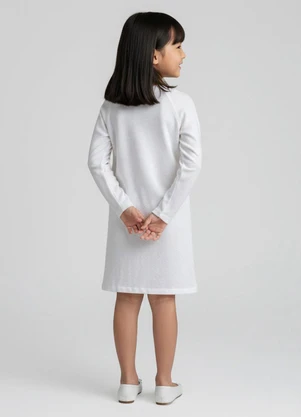 Select - Vestido Infantil Manga Longa Branco - SELECT