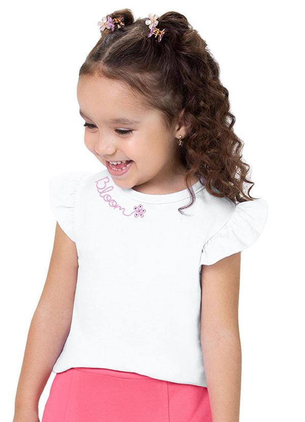 Alenice - Blusa Babado Bloom Menina Branco