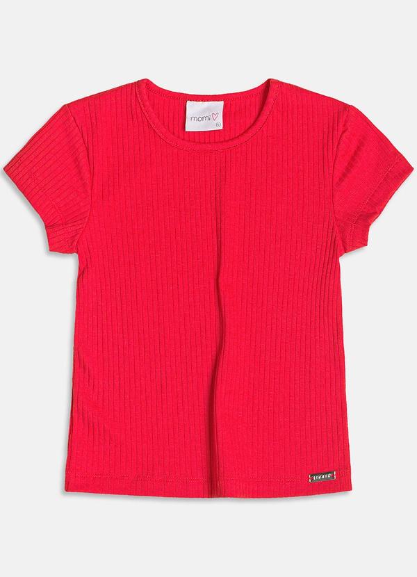 Momi - Blusa Básica Canelada Vermelha Vermelho