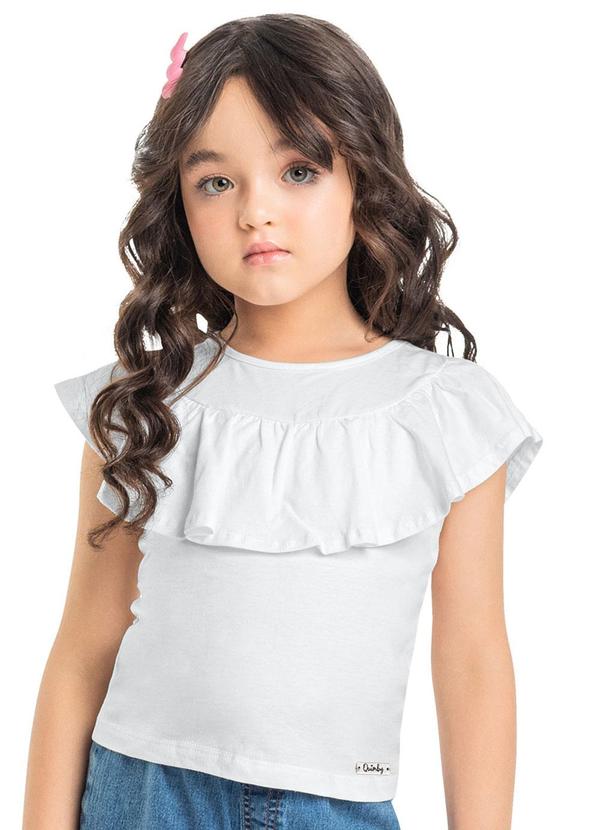 Quimby - Blusa com Babado Infantil Menina Branco