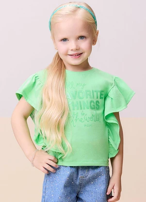 Momi - Blusa com Babados Verde - MOMI