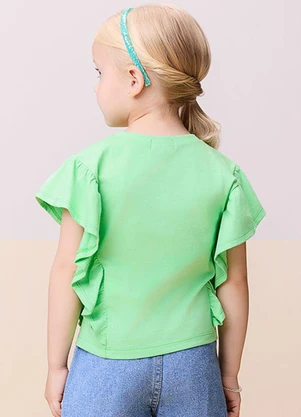 Momi - Blusa com Babados Verde - MOMI