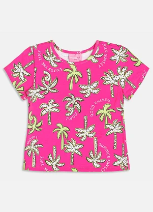 Momi - Blusa com Estampa de Coqueiros Rosa - MOMI