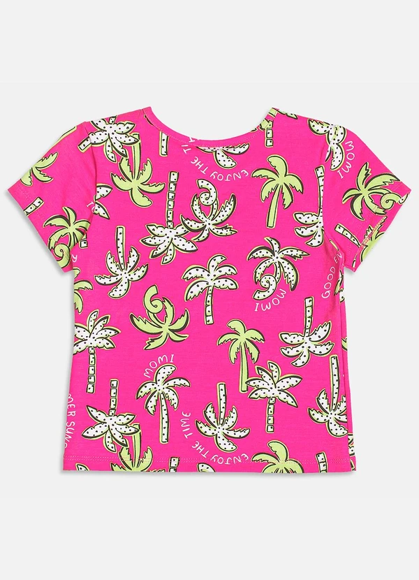 Momi - Blusa com Estampa de Coqueiros Rosa 2
