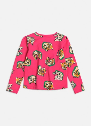 Momi - Blusa com Estampa de Tigres Pink Rosa - MOMI