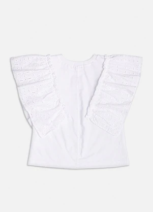 Momi - Blusa com Mangas de Laise Off White - MOMI
