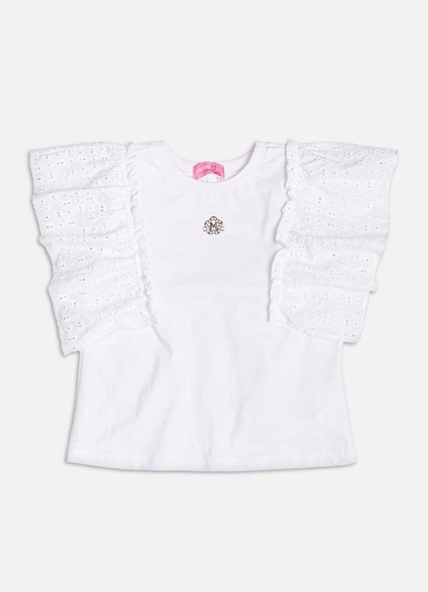 Momi - Blusa com Mangas de Laise Off White