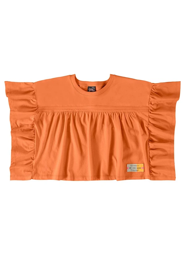 Gloss - Blusa Cropped com Babados Laranja 3