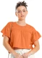 Gloss - Blusa Cropped com Babados Laranja - variação: Laranja