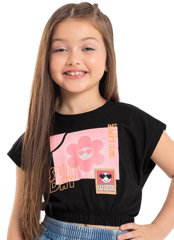 Gloss - Blusa Cropped Estampada Preto