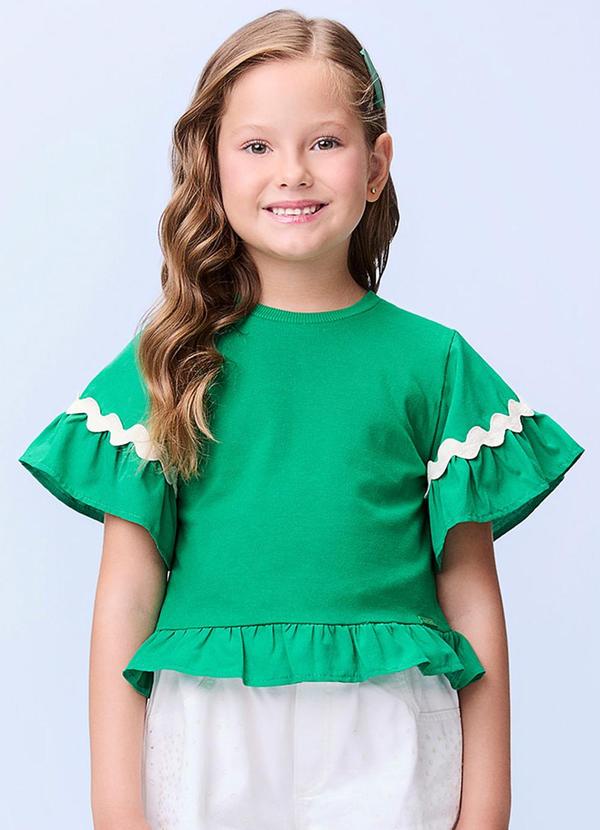 Momi - Blusa de Babados com Sianinha Verde