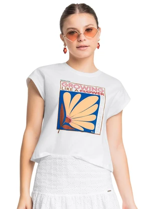 Gloss - Blusa em Algodão Juvenil sem Manga Branco - GLOSS