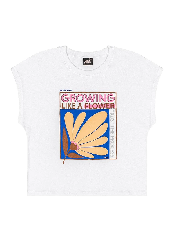 Gloss - Blusa em Algodão Juvenil sem Manga Branco 3