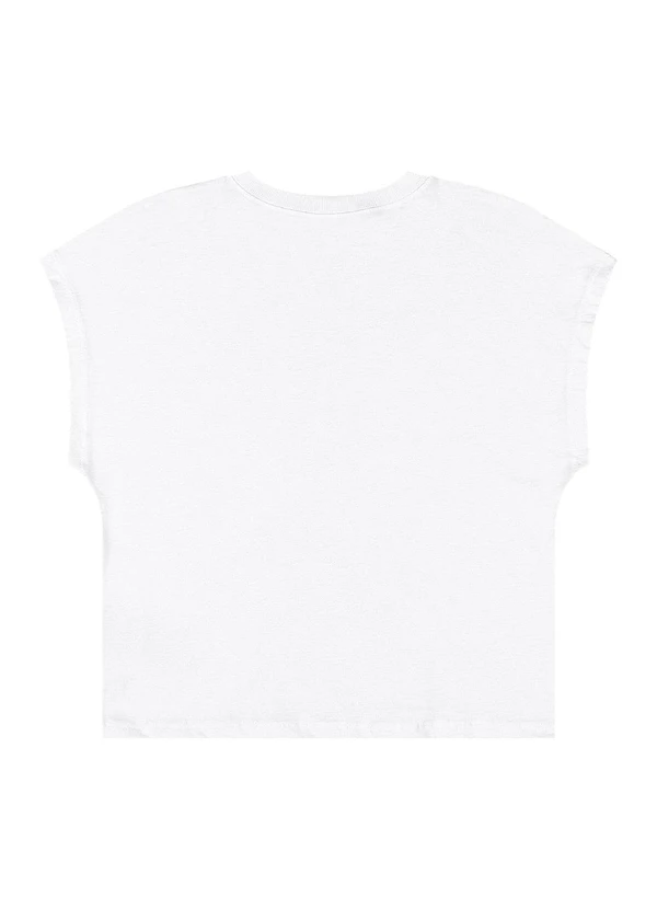 Gloss - Blusa em Algodão Juvenil sem Manga Branco 4