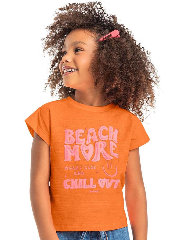 Quimby - Blusa Estampada Menina Infantil Laranja