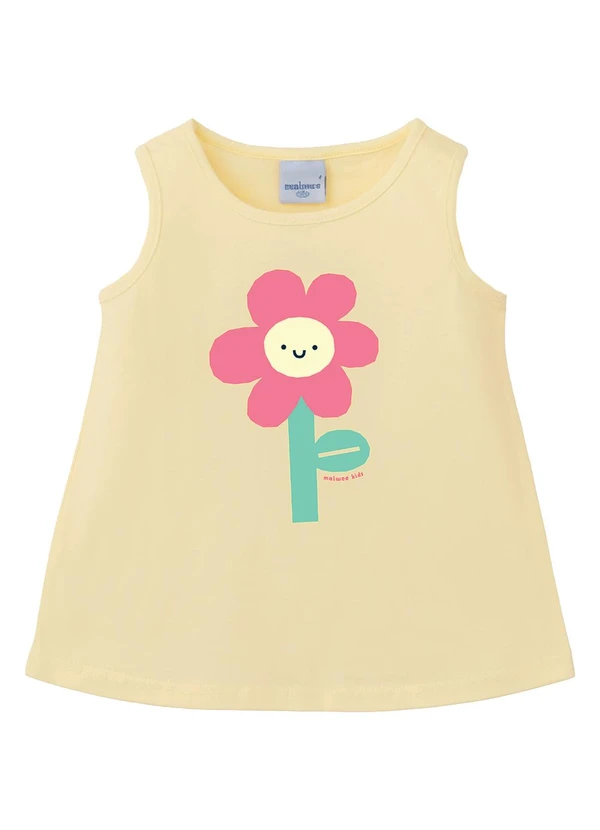 Malwee Kids - Blusa Evasê Sorvetes com Amarelo Claro