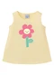 Malwee Kids - Blusa Evasê com Flor Holográfica Off White - variação: Amarelo Claro