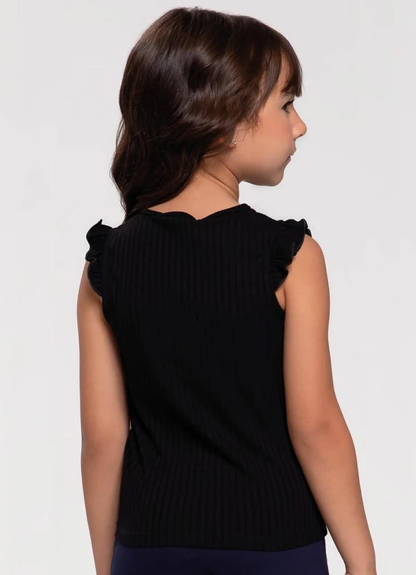 Trick Nick - Blusa Infantil Menina Ribana Preto 2