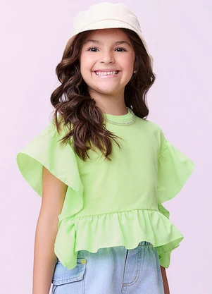 Momi - Blusa Lima com Babados Verde - MOMI