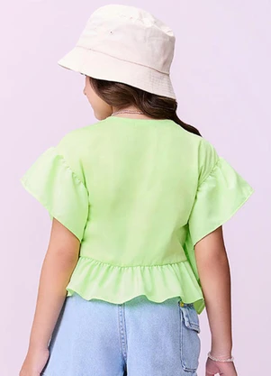 Momi - Blusa Lima com Babados Verde - MOMI