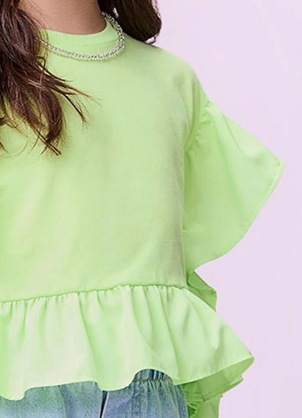 Momi - Blusa Lima com Babados Verde 5