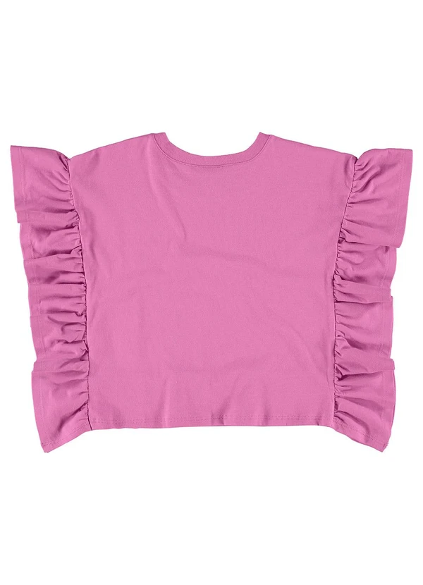 Gloss - Blusa Smile Today sem Mangas Meia Malha Rosa 4