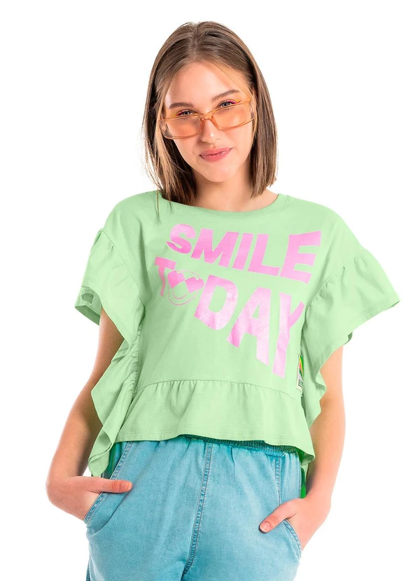 Gloss - Blusa Smile Today sem Mangas Verde